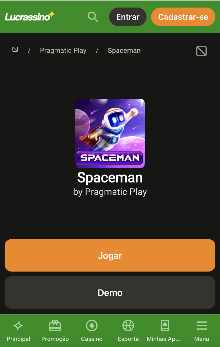 Spaceman da Pragmatic Play no Lucrassino